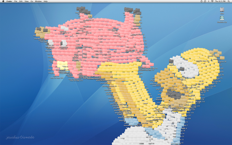 Illustration for article titled Spider-Pig and Homer Simpson Made of Folders Are Good Excuse for Desktop Clutter Art Contest
